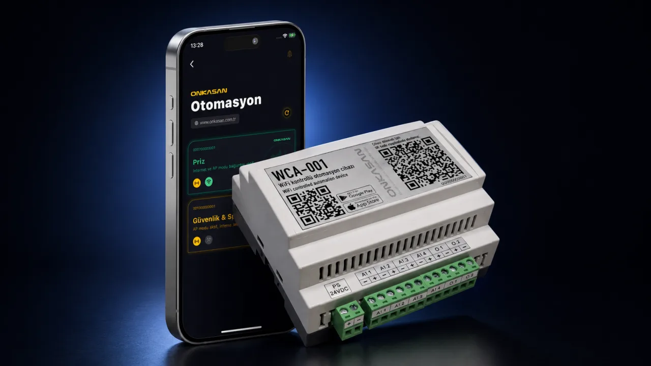 Onkasan Otomasyon mobil uygulaması ve WCA-001 otomasyon cihazı